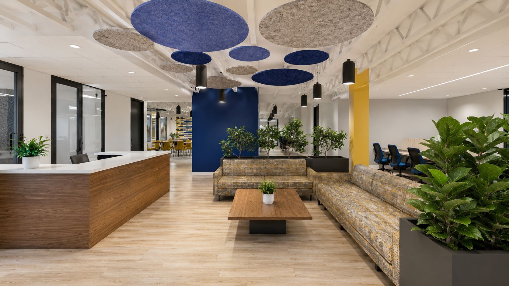 The reception desk and lounge at The 2510